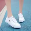 Zapatos de Estudiante de Moda Zapatos Blancos Zapatos de Lona para Mujer Caña Baja Punta Redonda Casuales Zapatos para Mujer