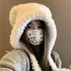 Gorro de Peluche para Mujer, Lindo Gorro de Oso, Nuevo Estilo de Invierno, Ala Ancha, Protección para los Oídos, Calidez para Exteriores, Piel Sintética de Conejo para Prevenir el Frío