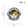 Insignia Metálica de Gato Astronauta de Dibujos Animados con Artesanía de Goteo de Aceite, Broche Lindo de Gatito para Decoración de Abrigo y Bolsa, Suministro de Pines