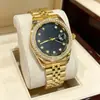Novo Relógio Masculino Quartz Série Gold Transfronteiriço 41mm Pulseira de Aço Mostrador Grande Cravejado com Diamantes com Calendário, Atacado do Fabricante