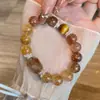 Pulsera de Cristal Natural Super Siete Oro Negro Piedra del Sol Citrino Carrera Salud Emocional Pulsera de Sentido Avanzado