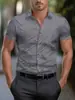 Camisa de verano para hombre europea y americana de manga corta con estampado digital 3D, camisa de hombre con cuello, top