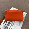 Bolso de Mano Elegante de Piel de Vaca de Primera Capa Togo, Nuevo Bolso Versátil de Cuero Genuino para Mujer, Billetera para Monedas de Viaje, Bolso para Teléfono de Dama