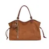 Bolso Sencillo de Felpa y Gamuza Estilo Coreano para Mujer Lanzamiento Nuevo Otoño/Invierno 2026 Bolso de Hombro Relajado para Viajes Diarios Bolso Tote de Gran Capacidad