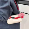 2026 Nueva Bolsa Cilíndrica Mini Linda Estilo Coreano con Alto Atractivo Estético, Bolso Cruzado de Hombro con Lazo, Bolso de Mano Elegante para Mujer