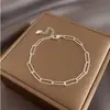 Pulseira Twist Box Chain Osso de Cobra Multicamadas Criativa Fashion Conjunto de 6 Peças Pulseira Dourada Empilhada Retrô Atacado Transfronteiriço