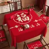 Toalha de Mesa Quadrada Decorativa de Ano Novo 2026 Atmosfera Festiva Vermelha Toalha de Mesa Quadrada para Sala de Jantar Mesa dos Oito Imortais Toalha de Mesa para Mesa de Mahjong