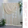 Conjunto de decoração de quarto de casamento com cortinas de tecido, guirlandas, roupão, decoração de fundo, área de recepção de casamento, sessão de fotos, arranjo de flores artificiais