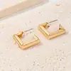 Pendientes de Metal Geométricos Europeos y Americanos Transfronterizos, Simples, de Gama Alta, Elegantes, Populares Versátiles para el Día a Día y Fiestas de Mujeres