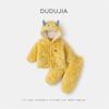 Dudujia Conjunto de Roupa de Casa Infantil Roupas Infantis Conjunto de Pijama Acolchoado Espesso de Inverno Meninos Roupas Quentes para Meninas