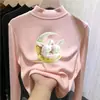 Camiseta de segunda pele De Rong, nova coleção outono/inverno 2026, manga longa escovada, peça íntima estilosa e casual, top de gola alta para meninas