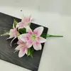 Alta Qualidade 5 Cabeças Lírio Venda Direta de Fábrica Atacado Materiais de Flores Artificiais Cenário de Flores Artificiais Decoração de Casa Flores