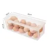 Caixa de armazenamento de ovos para porta lateral de geladeira, organizador de ovos de grande capacidade, caixa para manter a frescura, bandeja de ovos
