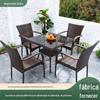 Nova Mesa e Cadeira para Café ao Ar Livre Combinação Mesa de Jantar para Jardim Cadeira de Rattan conjunto Mesa Longa Mesa Quadrada Mesa Redonda Combinação Cadeira de Rattan