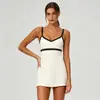 Falda de tenis transpirable de secado rápido estilo europeo y americano transfronteriza para mujer, falda deportiva de golf de una pieza de cintura alta anti-exposición, personalizable