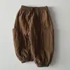 26 nuevos pantalones casuales holgados de estilo coreano retro a prueba de viento con forro polar para niños y niñas, pantalones jogger holgados de otoño e invierno
