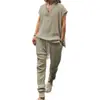 2025 Nuevo Traje Jacquard Casual de Verano para Hombre Chaleco sin Mangas Holgado de Verano Pantalones Traje Deportivo para Hombre