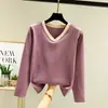 Camiseta térmica de terciopelo de manga larga talla grande con cuello en V de color contrastante, capa base para mujer, top cálido y engrosado
