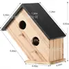 Nuevo Comedero de Madera, Dispositivo de Alimentación para Exteriores, Casa para Pájaros Creativa de Madera Maciza, Jaula para Pájaros, Casita de Madera Pequeña, Manualidades de Madera