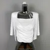 Conjunto Versátil Curto de Duas Peças: Camisola Sexy Ajustada Ruched Dongdaemun Coreano Transfronteiriço + Cardigã