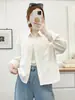 Camisa de manga larga cepillada para mujer, colección otoño/invierno 2026, tela gruesa, calidad de exportación, estilo coreano, top casual de algodón puro de alta calidad
