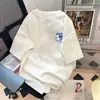 Camiseta T-shirt Masculina Feminina Casal Manga Curta Gola Redonda Estampa de Letras Inglesas Atacado Versátil Simples Soltinha
