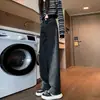 Jeans de Pierna Ancha para Mujer Otoño 2024 Nuevos Negros de Cintura Alta Adelgazantes Pantalones Banana Holgados Figura Pera Pantalones Rectos