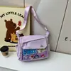 Bolsa de Hombro Transparente Estilo Caricatura Japonesa Moderna para Chica, Bolsa para Dolor, Estilo Universitario Estudiante Clase Casual Gran Capacidad Bolsa Mensajera