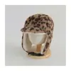 Gorro con Orejeras de Leopardo Elegante para Niños de Lana de Cordero, Gorro Cálido de Felpa Estilo Coreano de Invierno, Gorro de Aviador con Orejeras a Prueba de Frío