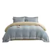 Ropa de Cama de Terciopelo de Leche Lujo Ligero Juego de Cuatro Piezas Terciopelo Coral Engrosado Felpa Sábana Funda de Almohada Funda de Edredón Juego de Cama de Tres Piezas Sábana