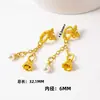 Colgante de calabaza con borla dorada chapada en cobre, pulsera DIY, collar, joyería, accesorios, accesorios para horquilla estilo chino cheongsam