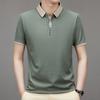Camisa tipo polo manga corta hombre verano 2024 gofrado contraste moda masculina casual chaqueta camiseta una generación de pelo