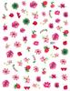 Pequeno Livro Vermelho Nail Art Stickers Ins Vento Barroco Borboleta Decal bonito Flor fresca 3D Cartoon Nail Sticker
