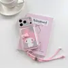 Linda Funda 3D de Lunares My Melody para Estuche de Lazo para Teléfono Apple 17 Pro Max iPhone 18 con Correa 16