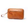 AliExpress nuevo bolso de mano con cremallera de cuero curtido vegetal monedero de piel de vaca tarjetero de gran capacidad bolsa de almacenamiento de cuero llavero