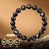 Pulseiras de Obsidiana Prateada Fornecidas de Fábrica para o Ano do Cavalo de 2026, Ano de Nascimento do Zodíaco, Pulseiras de Cristal de Harmonia Tripla e Afinidade Tripla Atacado