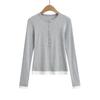 633-24 Outono Novo Americano Simples Crewneck Five-claw ...