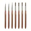 Set de Bolígrafos Premium de Madera de Nogal para Uñas, Mismo Estilo que Usan los Propietarios de Salones de Uñas, Especial para Arte de Uñas, Pintura, Construcción y Dibujo de Líneas, Venta al por Mayor de Fábrica