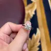 Anéis Empilháveis Mais Vendidos em Live do TikTok, Prata Esterlina S925, Anéis de Moissanita com Quatro Garras de Luxo Leve, Atacado Personalizado OEM