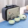 Conjunto de Chá Kung Fu de Viagem Conjunto Uma Bule Duas Xícaras Bule para Convidados Rápidos Conjunto Portátil para Exterior Cerâmica Doméstica logo