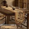 Nuevo Camino de Mesa Estilo Chino, Camino de Mesa de Lujo Ligero de Gama Alta para Mesa de Comedor, Mantel de Tela, Tela Larga de Lino Sintético, Cubierta para Zapatero, Cubierta para Mueble de TV, Tela Cubierta para Alacena