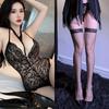 Lencería Sexy, Puro Deseo, Pijama Sexy de Encaje Transparente, Mono de Tirantes Halter sin Espalda, Body Apasionado Puro Deseo