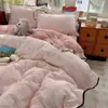 Juego de Cama con Estampado de Encaje y Tejido Cloud-Sense 2026 con Funda de Edredón, Sábana Plana y Sábana Ajustable - Juego de Cama de Cuatro Piezas