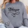 Moletons Impressos Mais Fortes Que a Tempestade Moletons Casuais Femininos Gola O Moletons de Outono Moda Top Xadrez