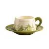 Juego de Regalo Práctico de Cerámica para Taza de Café y Platillo, Taza Personalizada para el Té de la Tarde, Sensación de Lujo Ligero y Gama Alta, Regalo Festivo
