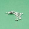 Colgante de borla de mendicidad en plata de ley s925, colgante de borla grande retro desgastado, pulsera DIY, pulsera, cuerda, accesorios de plata