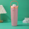 Nueva Taza Portátil de Frutas de 30 oz Taza Aislada de Acero Inoxidable 304 Portátil para Exteriores Taza Doble para Beber con Popote para Coche