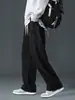 Nuevos pantalones de pana de color liso transfronterizos para primavera y otoño, de pierna recta a la moda, fluidos, casuales, versátiles, pantalones de pierna ancha holgados para hombre