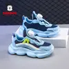 Sapatos Infantis Babudou Primavera e Outono 2026 Novo Estilo Sapatos Esportivos Respiráveis de Malha para Meninos Tênis de Corrida de Malha Simples para Meninos