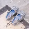 Zapatos de Princesa de Cristal para Niñas Estilo Nuevo Primavera y Otoño 2026 Zapatos Individuales Infantiles Elsa Suela Suave Zapatos de Piel para Actuación de Bebés Niñas